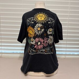 Cold Crush Black Tee with Yellow Sun Design